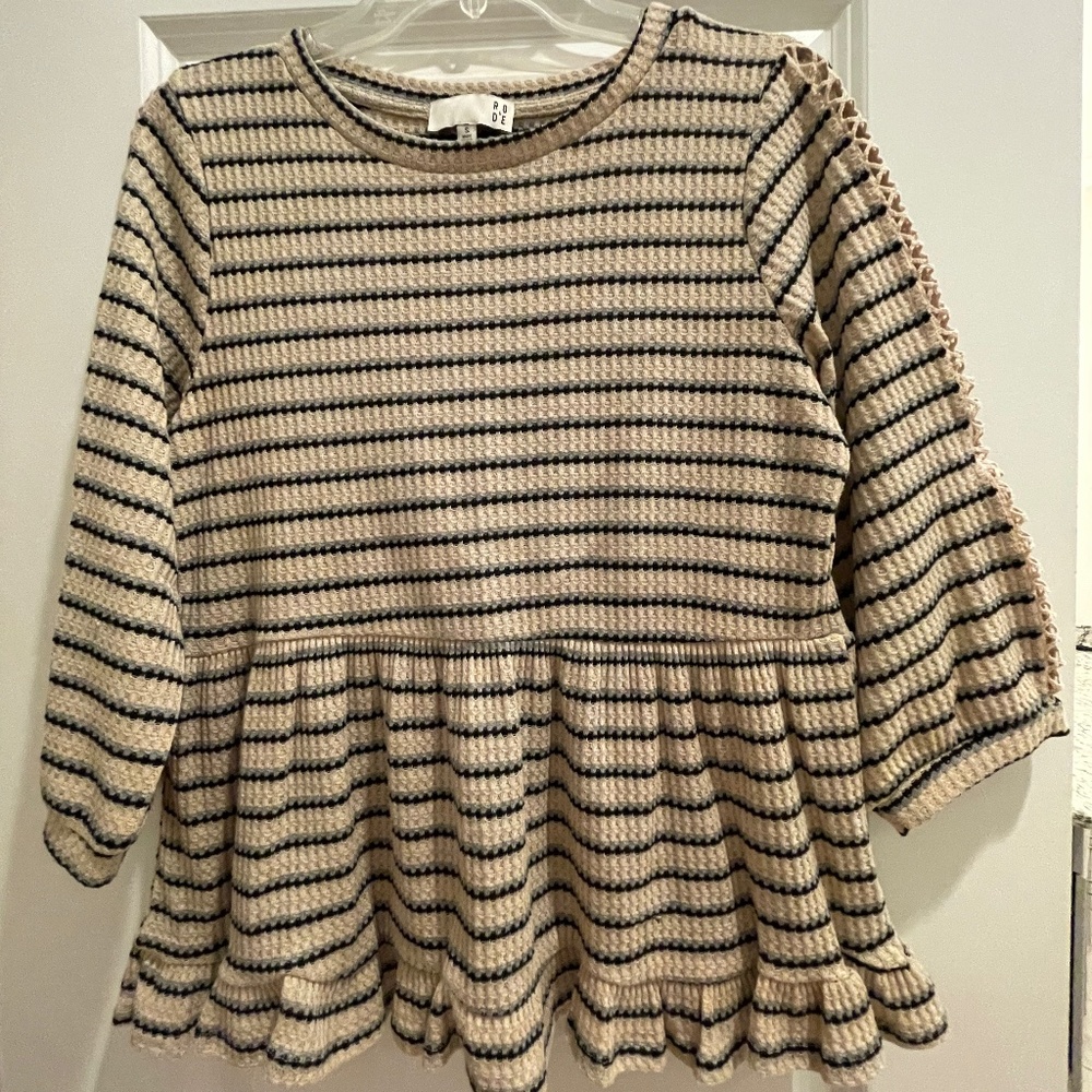 Anthropologie beige striped sweater top